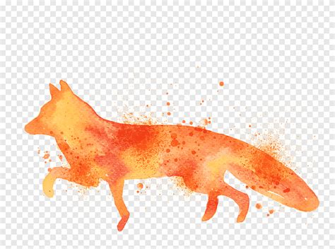 Ilustração vermelha Fox desenho arte pintura em aquarela
