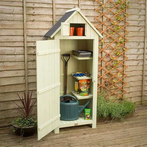 Christow Small Garden Shed Tall Slim Wooden Outdoor Storage Shed