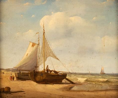 Everhardus Koster 1817 Den Haag 1892 Dordrecht Fischerboote Am Strand