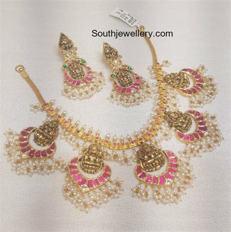 Kundan Lakshmi Guttapusalu Necklace Set Indian Jewellery Designs