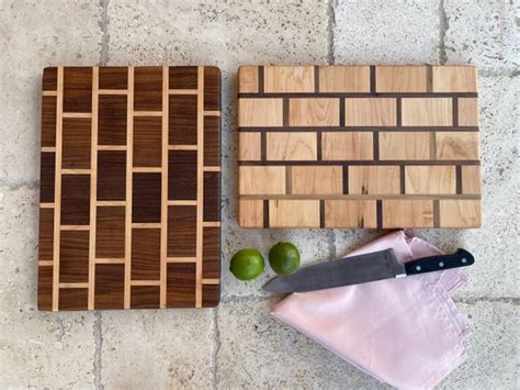 Brick Pattern Cutting Board Etsy