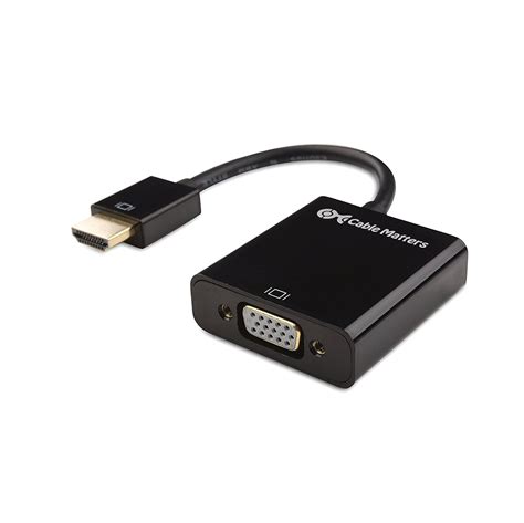 Cable Matters Hdmi To Vga Adapter Hdmi To Vga Converter In Black