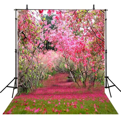 Pink Floral Photography Backdrops Cloth Vinyl Backdrop For Photography