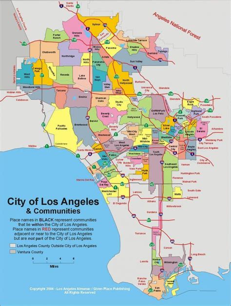 Los Angeles City Limits Map La City Limits Map