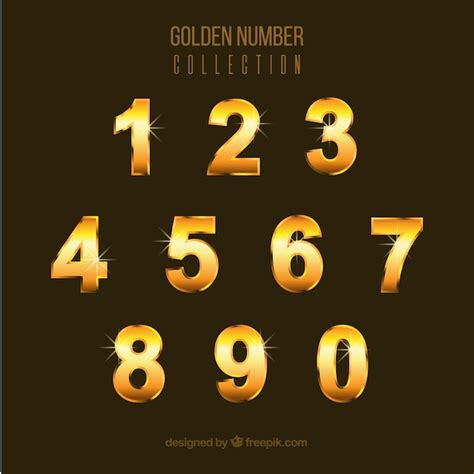 Premium Vector Number Collection With Golden Style