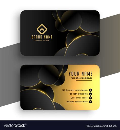 Abstract Black And Golden Business Card Design Vector Image