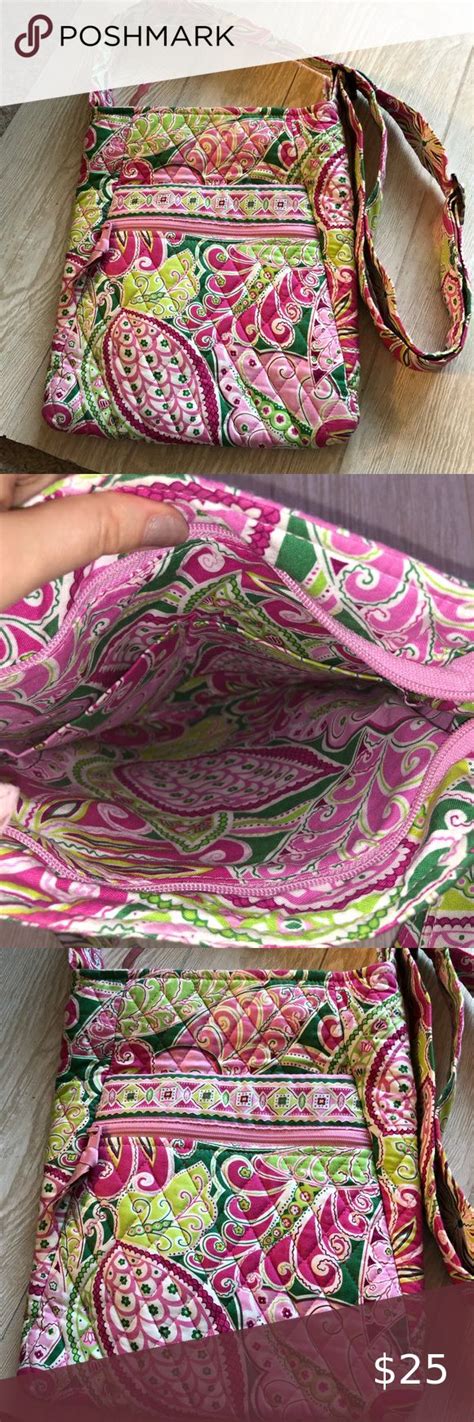 Vera Bradley Paisley Crossbody Beautiful Pink And Green Paisley Pattern