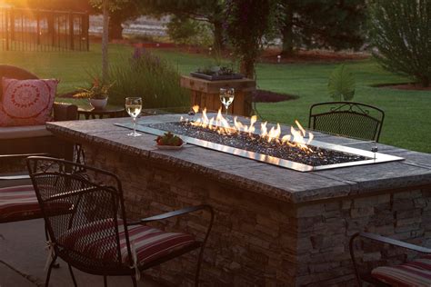 Empire Carol Rose 60 Inch Propane Gas Outdoor Linear Fire Pit Kit W