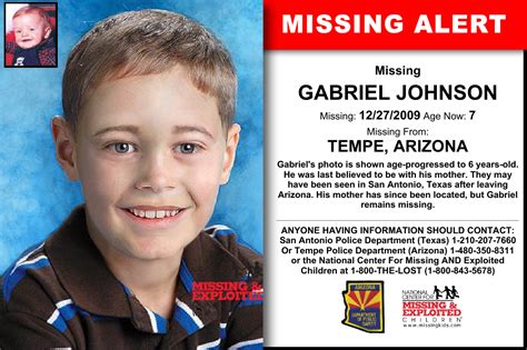 Gabriel Johnson Age Now 7 Missing 12272009 Missing From Tempe
