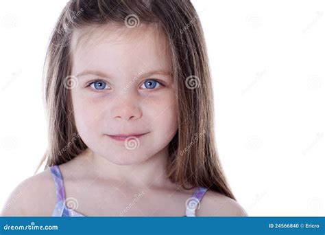 Retrato Bonito Da Menina Isolado No Branco Foto De Stock Imagem De