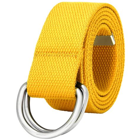 Falari Canvas Web Belt Metal Double D Ring Buckle For Men Women Casual