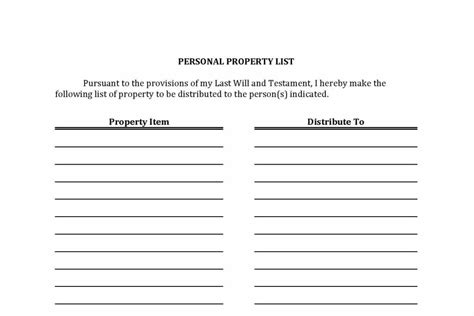 The Personal Property List An Important Part Of Your Plan Tucson