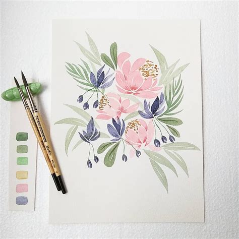 Watercolor Flowers Flower Drawing Easy Flower Drawings Simple