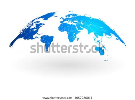 Detailed Blue World Map White Country Stock Vector Royalty Free
