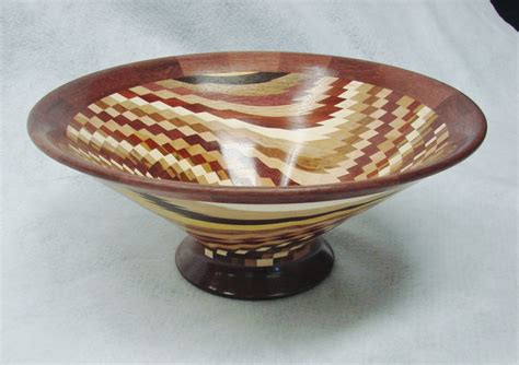 Swirling Segmented Turned Wood Bowl