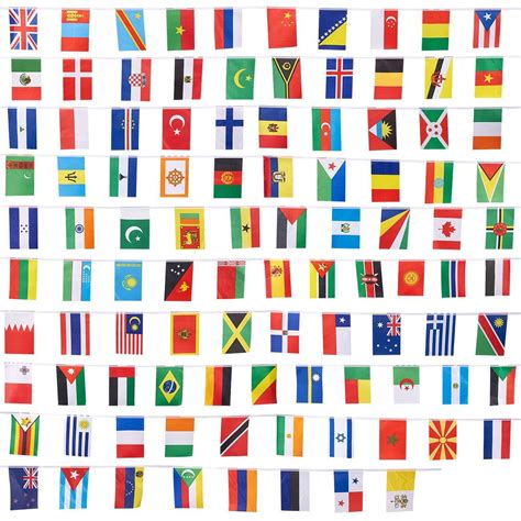 Juvale 100 Piece International Flags 80 Feet Small Country Flags