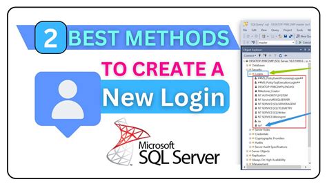 2 Methods To Create Login In Sql Server Sqlserver Youtube