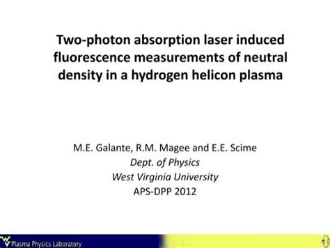 Two Photon Absorption Laser Induced Fluorescence Measurements
