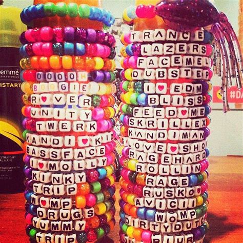 10 Custom Rave Kandi Bracelets You Can Choose Any Phrase And Colors By Loukiboutique On Etsy