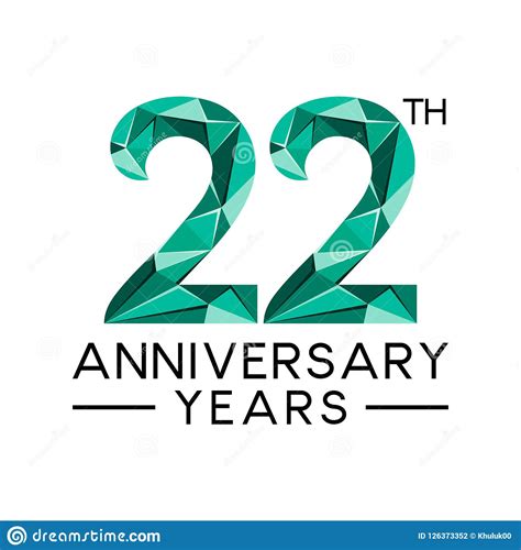 22th Anniversary Years Abstract Triangle Modern Full Col Stock Vector