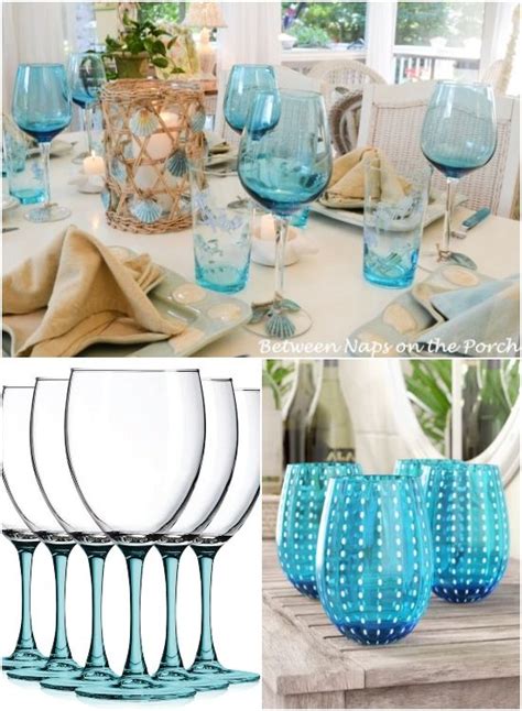Blue Wine Glasses In A Variety Of Styles That Bring A Splash Of Ocean