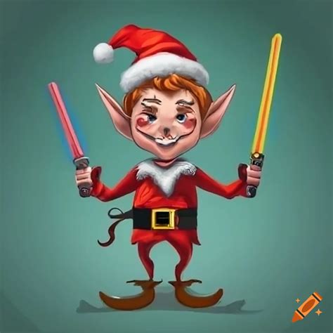 Christmas Elf With Lightsaber