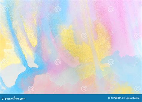 Abstract Blue Pink Yellow Watercolor Background Stock Illustration