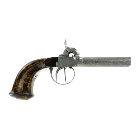 Belgian Percussion Side By Side Double Barrel Percussion Pistol Ah4771