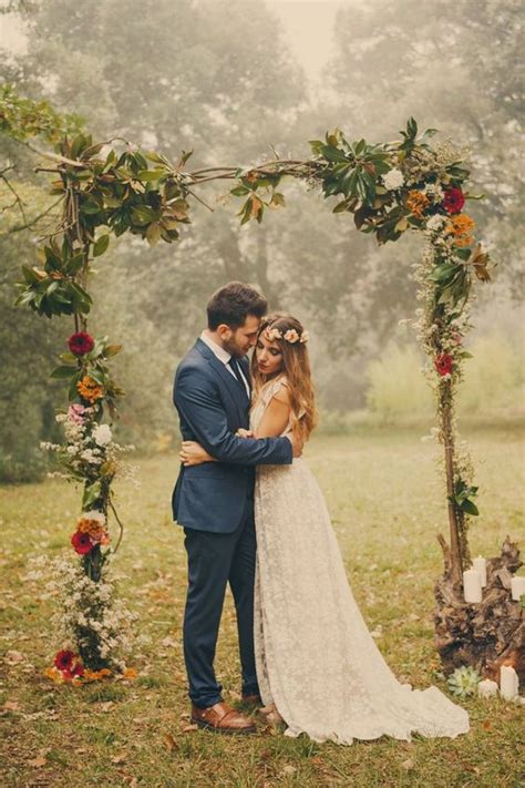 Picture Of Branch Wedding Arch With Leaves And Bold