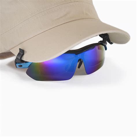 Walleva Blue Polarized Tr90 Sunglasses With Hat Clip Prescription Lenses Insert 616641631864 Ebay