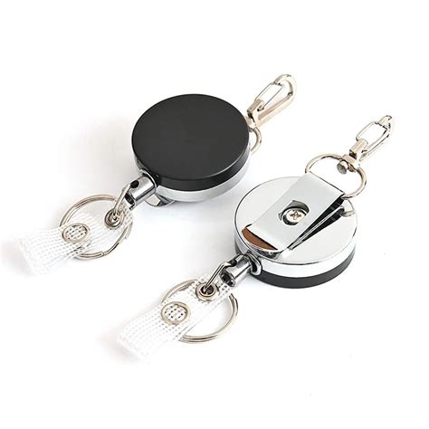 Retractable Keychain Resilience Steel Wire Rope Elastic Keychain Recoil
