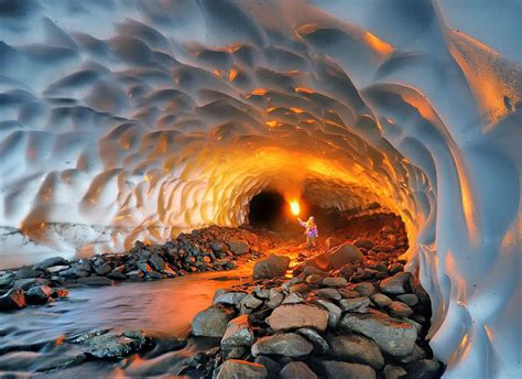 Inside Glacier Cave In Alaska Image Abyss