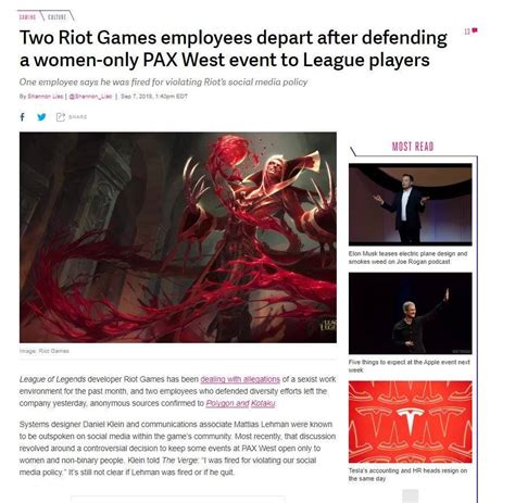 Two Riot Games Employees Depart After Defending A Women Only Pax West Event To League Players