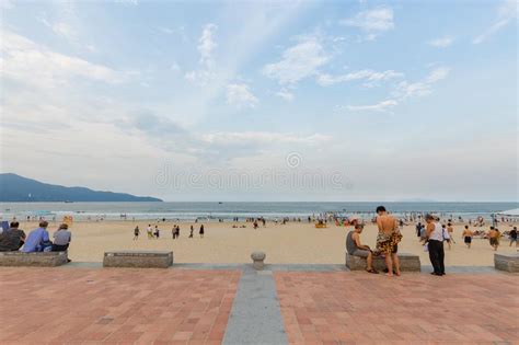 Beaches In Danang Vietnam Tourists Play With Fun Editorial Stock