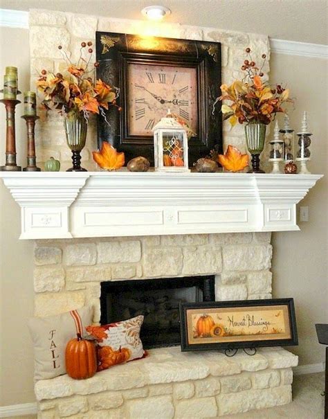 Easy Fall Mantel Decoration Inspirations Shairoomcom Fireplace