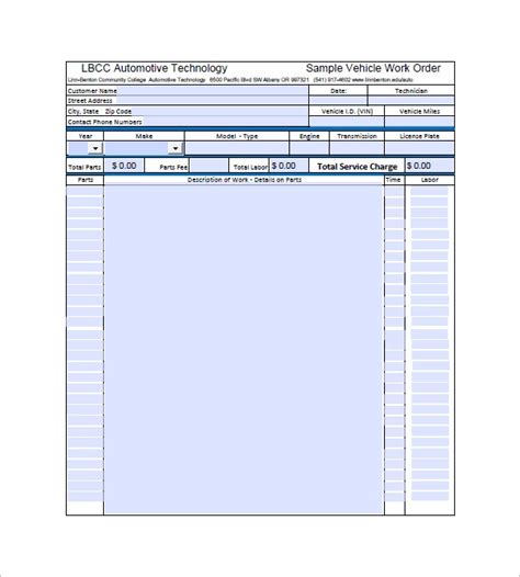Auto Repair Invoice Templates 13 Free Docs Xlsx Pdf Formats Samples