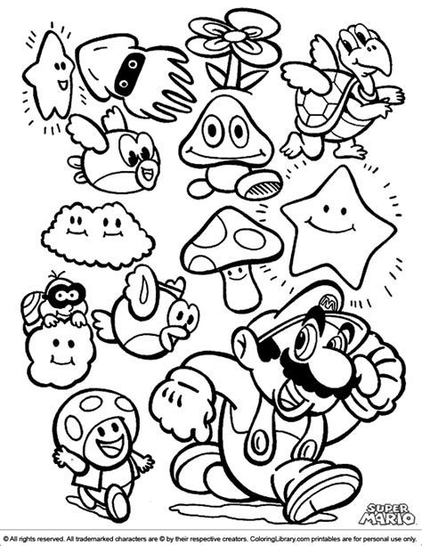 Super Mario Brothers Coloring Picture Coloring Home