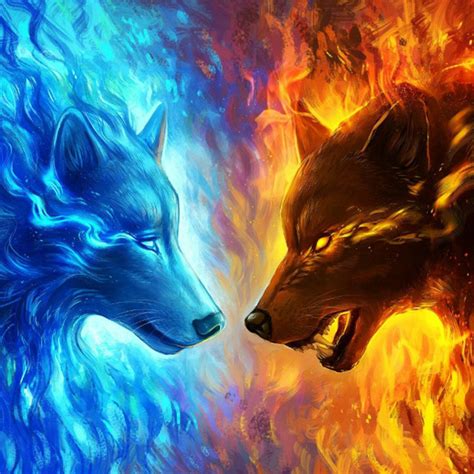 Wolves Fire And Ice Art Print By Ahmadsarah Wolf Wallpaper Wolf