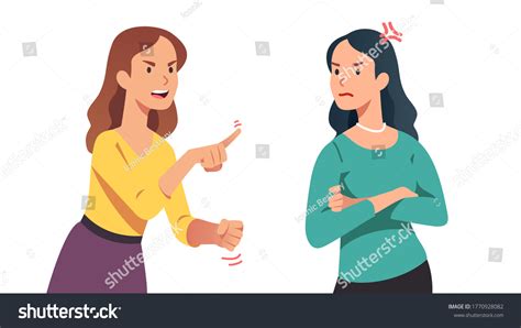 Two Arguing Women Angry Lady Yelling Stock Vector Royalty Free