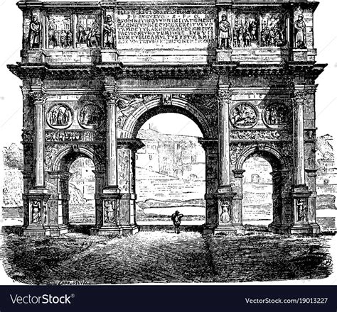 Arch Of Constantine Is A Triumphal In Rome Vector Image