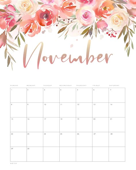 Free Printable 2020 Floral Drop Calendar The Cottage Market