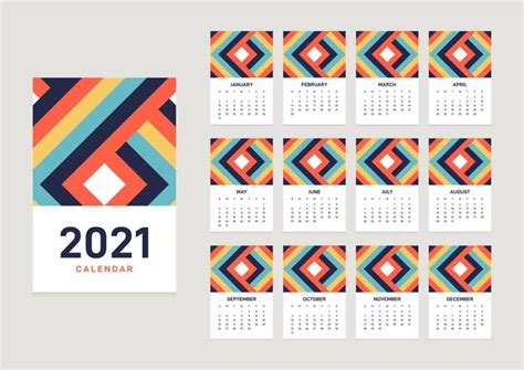 Premium Vector Calendar Template With Months Decorative With