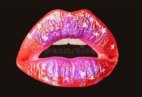 Open Mouth Woman Close Up Red Female Lips Sensual Open Mouth Isolated Lip Surprised Wow Icon