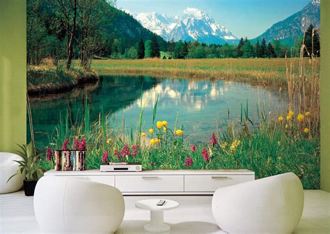 Mountain Lake Wall Mural Full Size Large Wall Murals The Mural Store