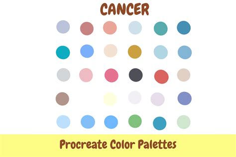 Cancer Zodiac Color Palette Procreate Swatches 30 Color Etsy