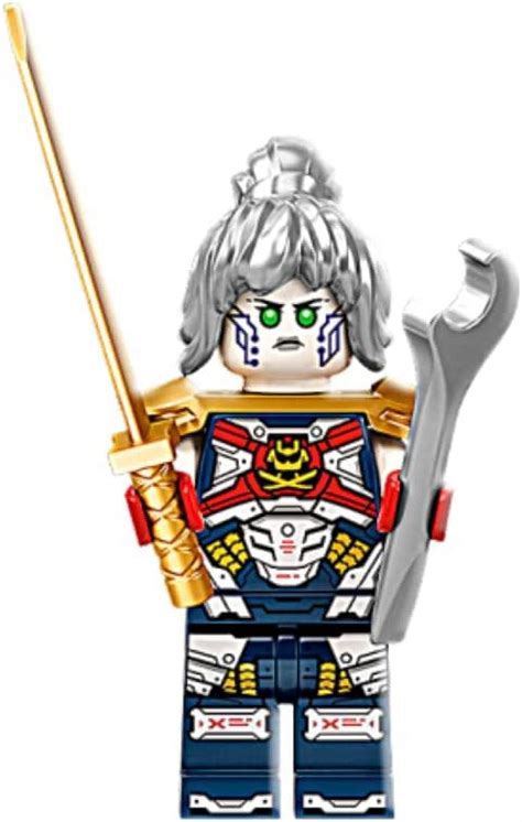 lego ninjago pixal minifigure with wrench and gold katana p i x a l