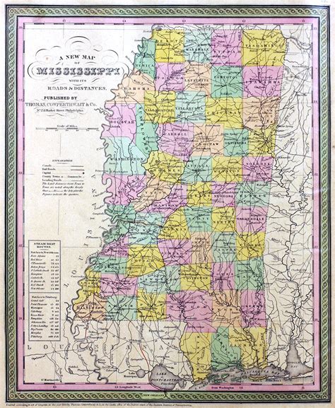 Map Of Mississippi By Cowperthwait And Co Thomas 1850 From Antipodean