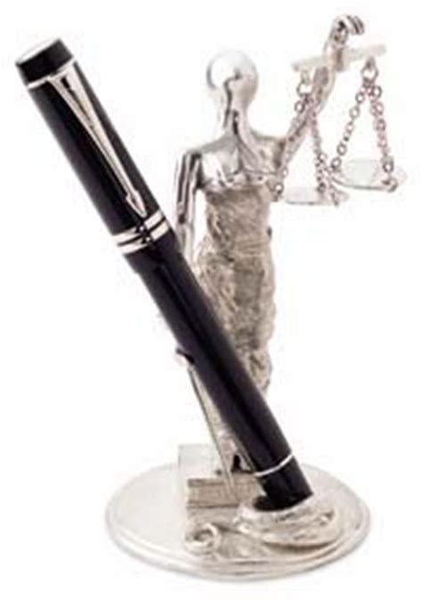 Jac Zagoory Designs Lady Justice And Scales Pen Stand