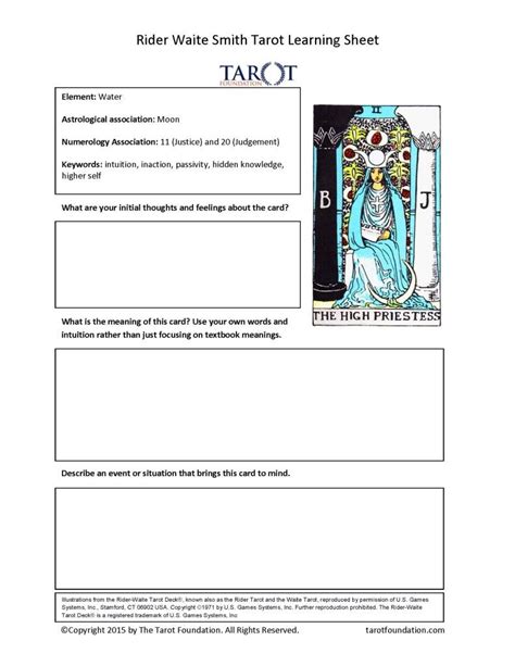 Tarot Workbook Printable Free And Avoid Getting Stuck When Trying To