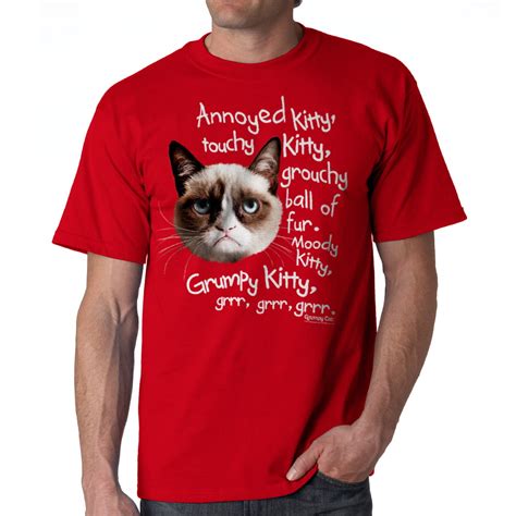 Grumpy Cat Grumpy Cat Grrr Photo Mens Red T Shirt New Sizes S 2xl